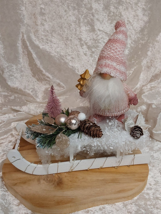 Kleiner Weihnachtsschlitten mit Beleuchtung