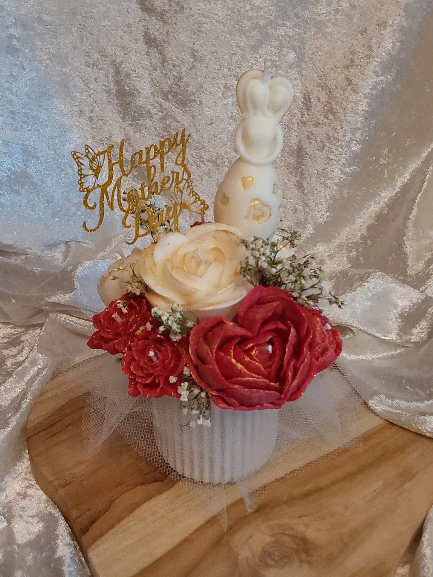 Blumenstrauß aus Kerzen zu Muttertag