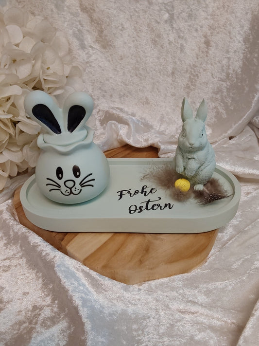 Tablett, Häschen, Dose