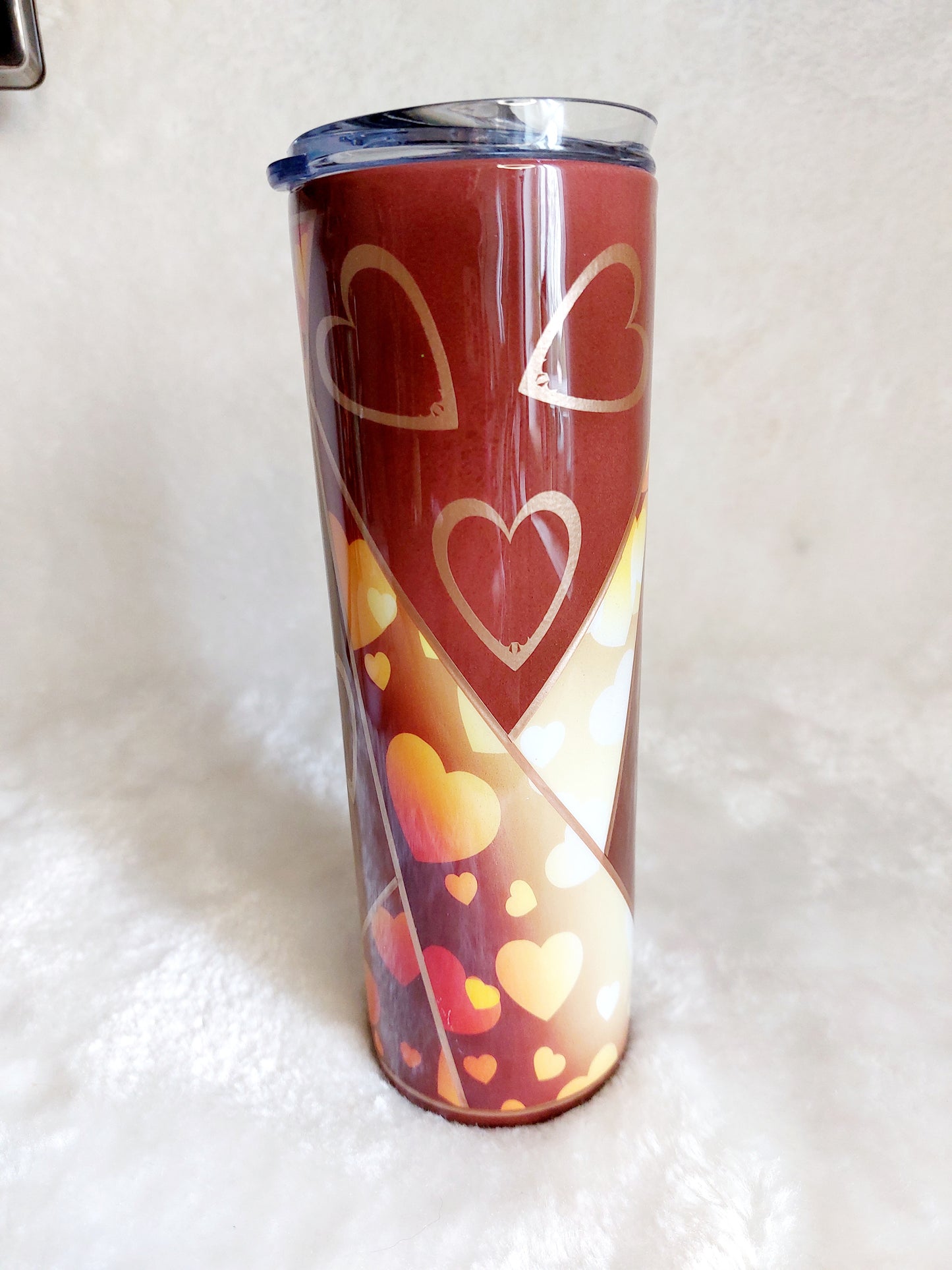 Tumbler Herzen mit Strohhalm