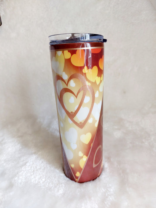 Tumbler Herzen mit Strohhalm