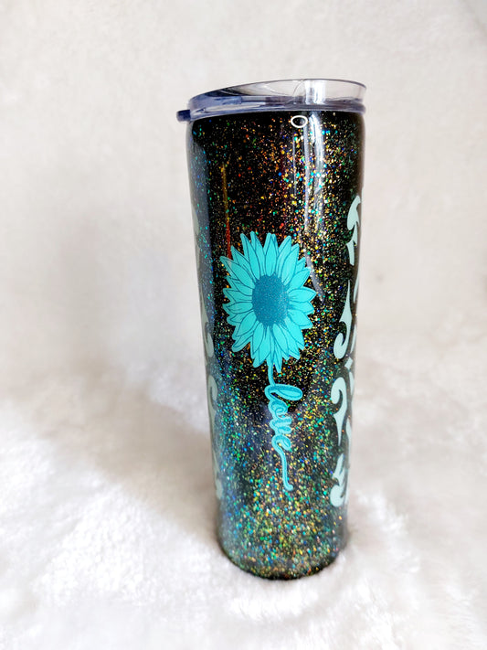 Tumbler Blume Love mit Strohhalm