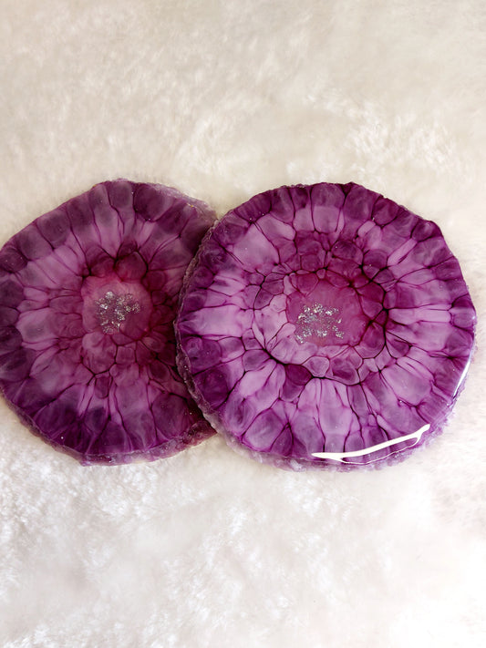 Resin Untersetzer 2er Set Lila