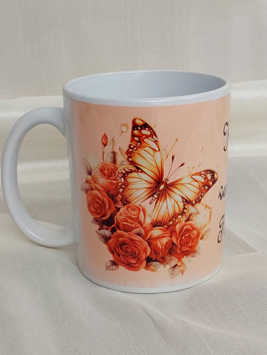 Tasse Schmetterling und Spruch