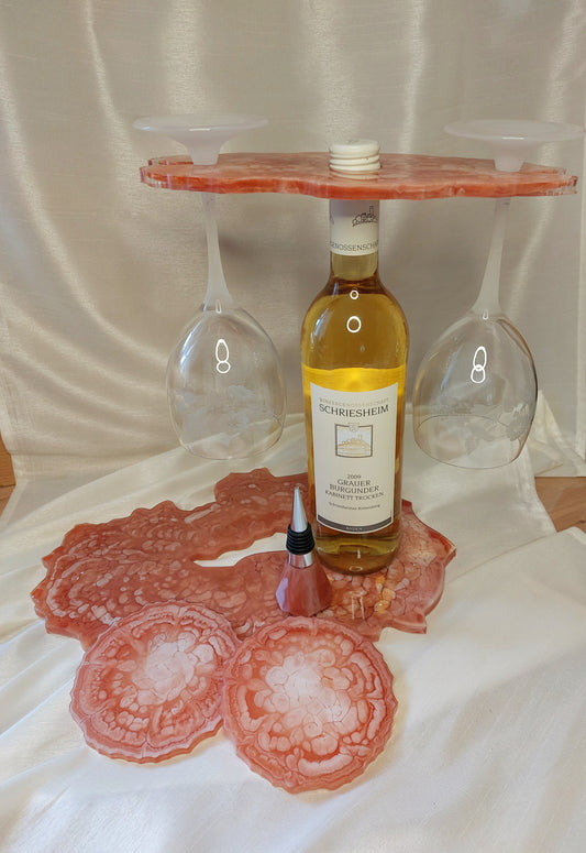 Resin Wein-Set und Tablett