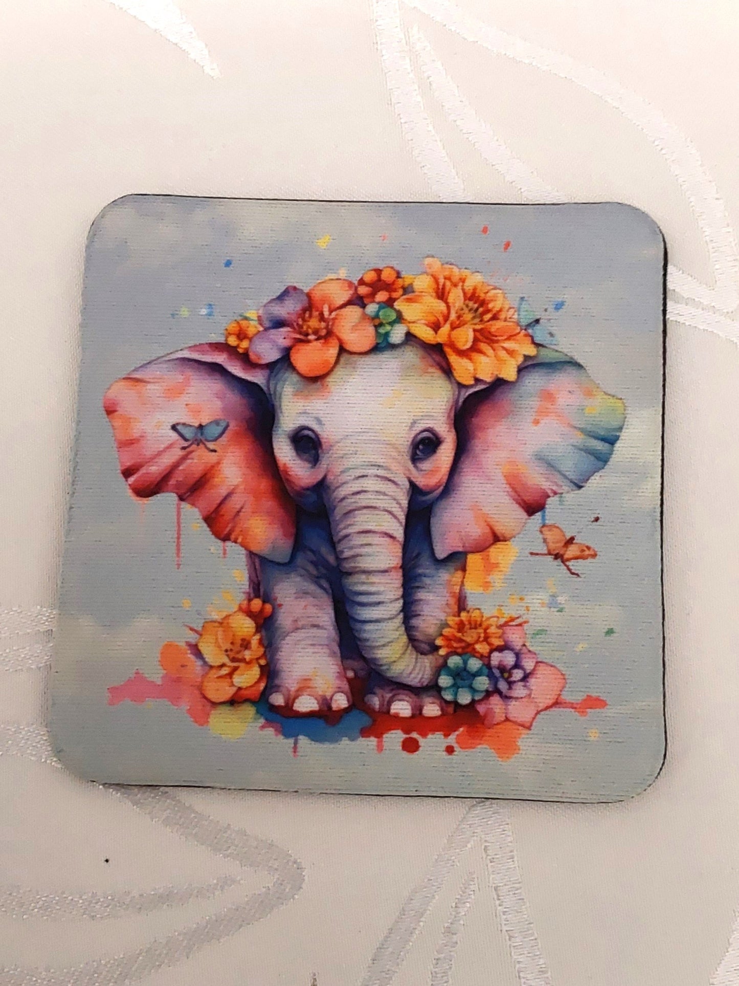 Tasse Elefant Blumen Spruch