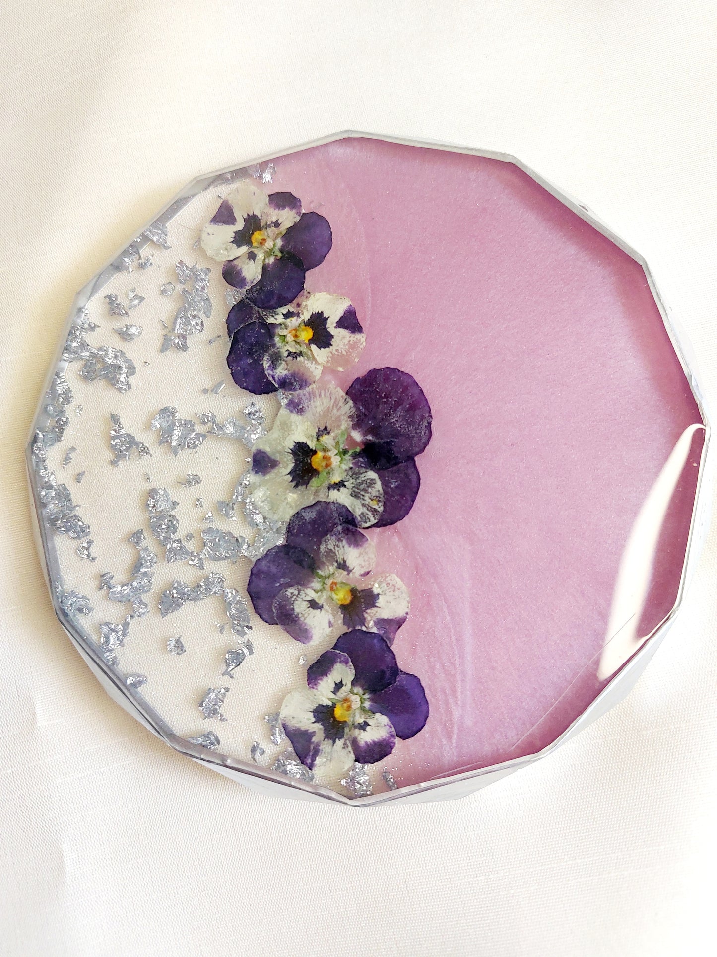 Resin Untersetzer Stiefmütterchen 2er Set