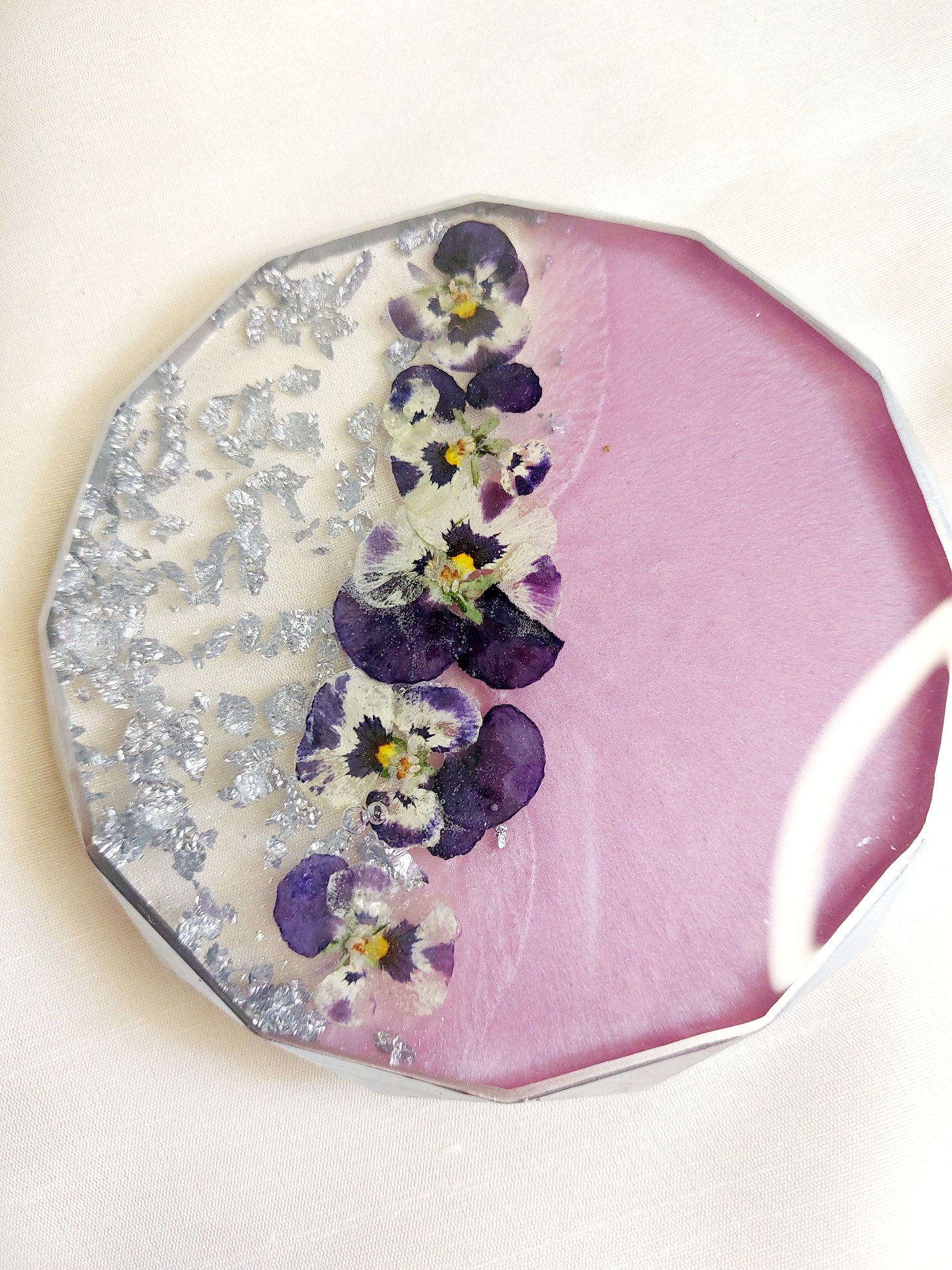 Resin Untersetzer Stiefmütterchen 2er Set