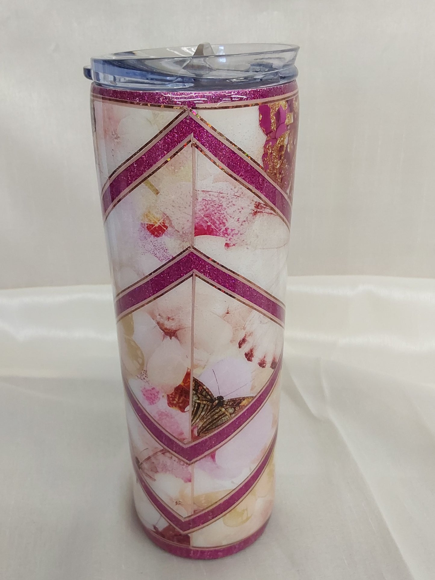 Tumbler "Schmetterlinge" Strohhalm
