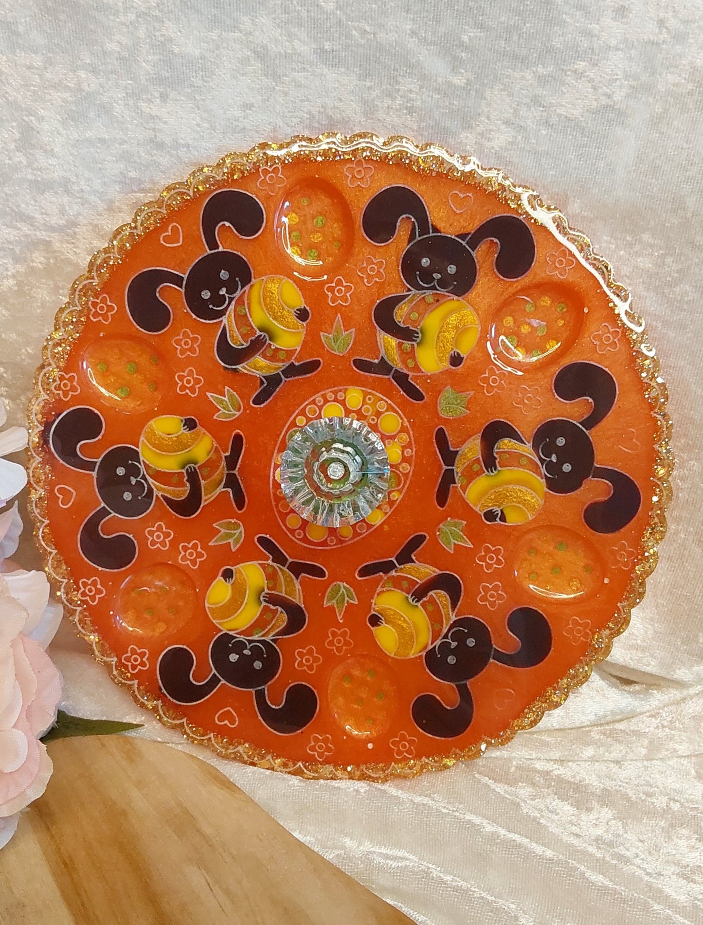 Oster-Eierteller aus Resin Grün oder Orange