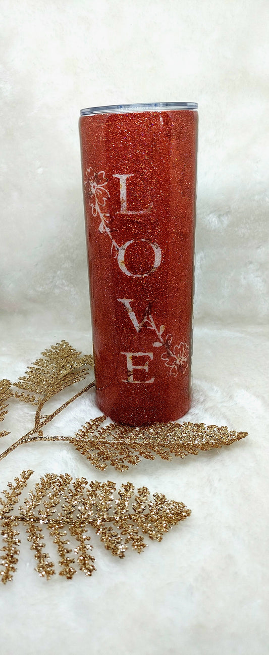 Tumbler Trinkbecher Blumen Love