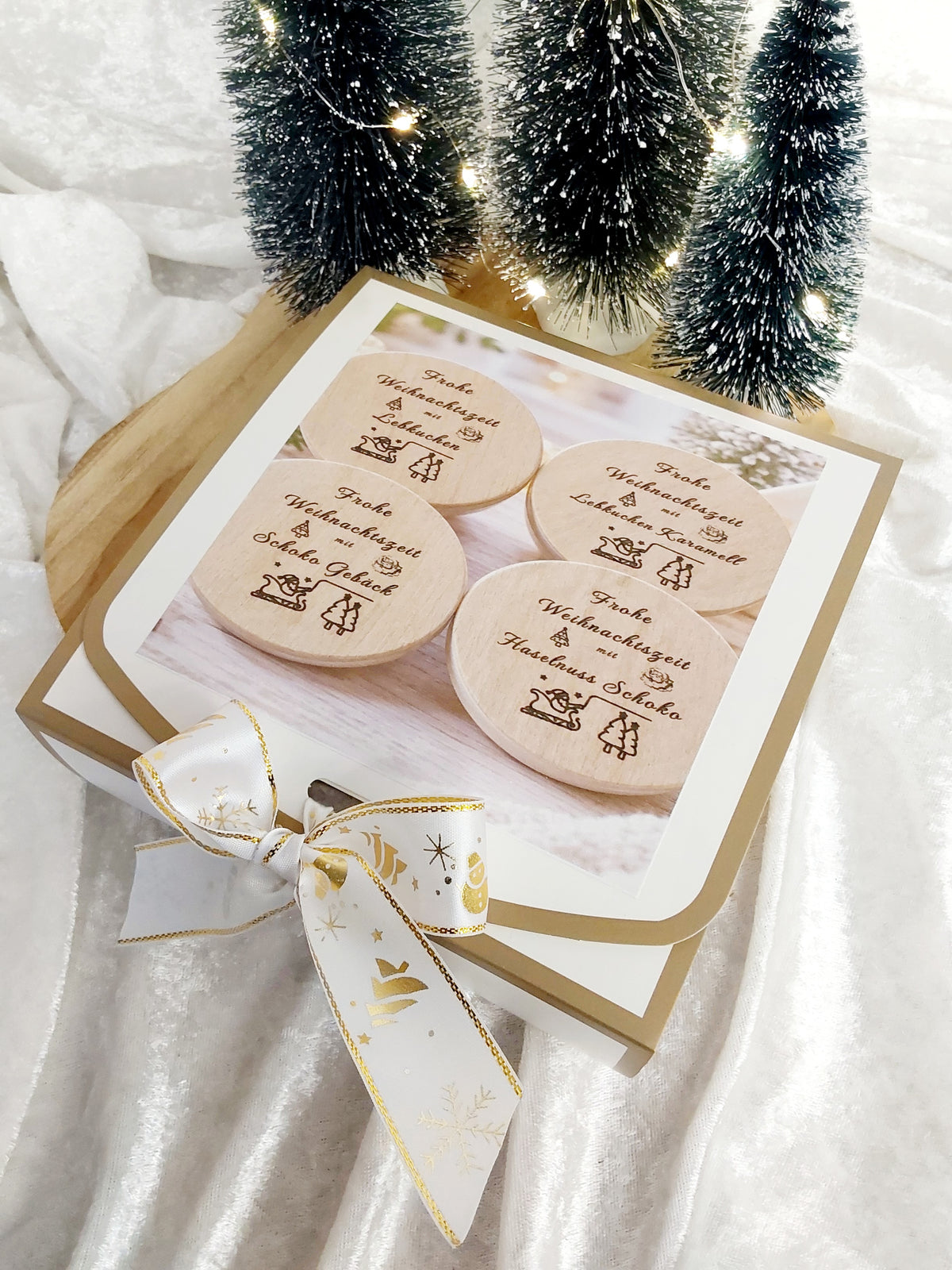 Geschenkbox mit 4 verschiedene Duftkerzen
