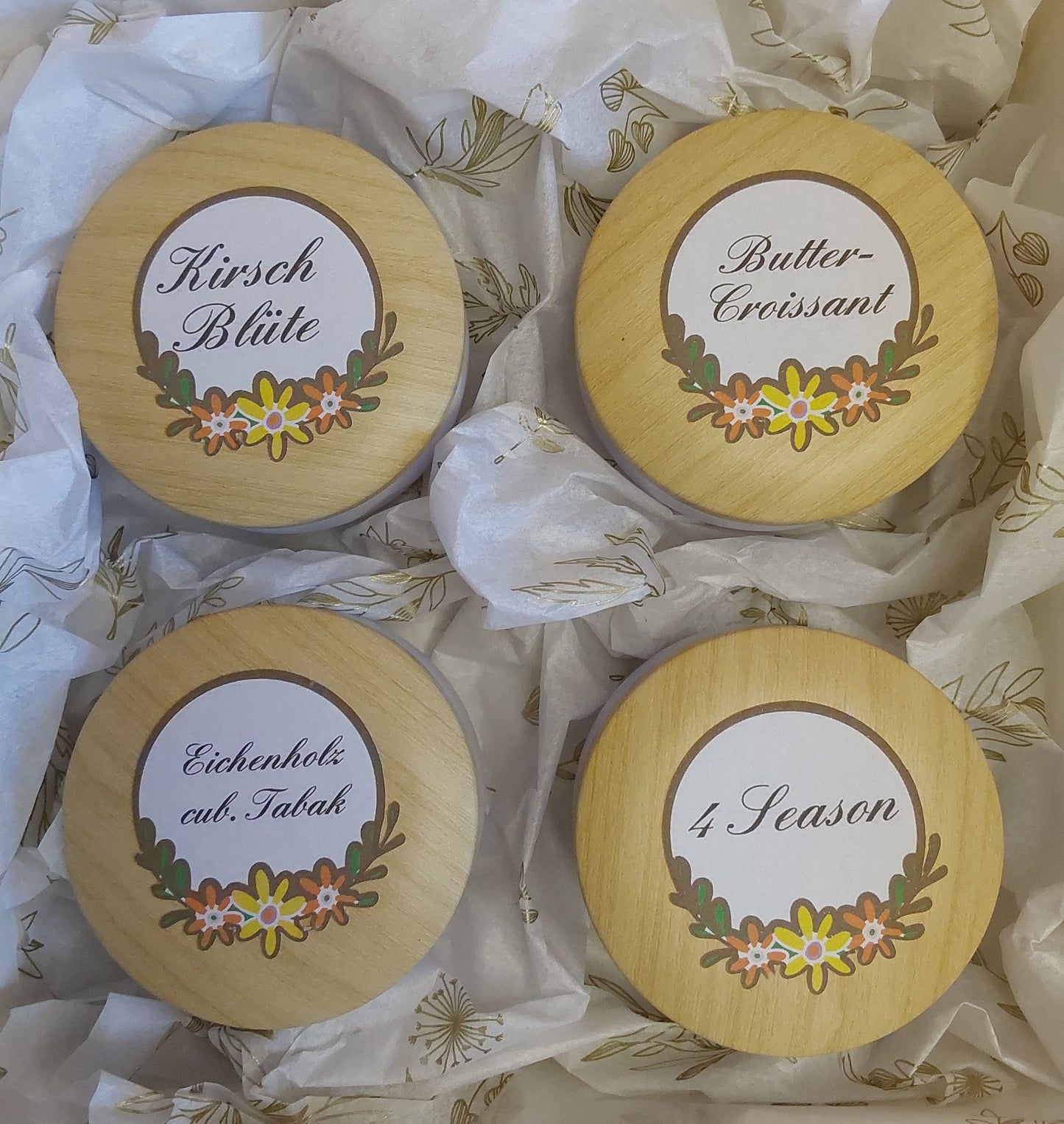 Geschenk-Box mit 4 Duftkerzen