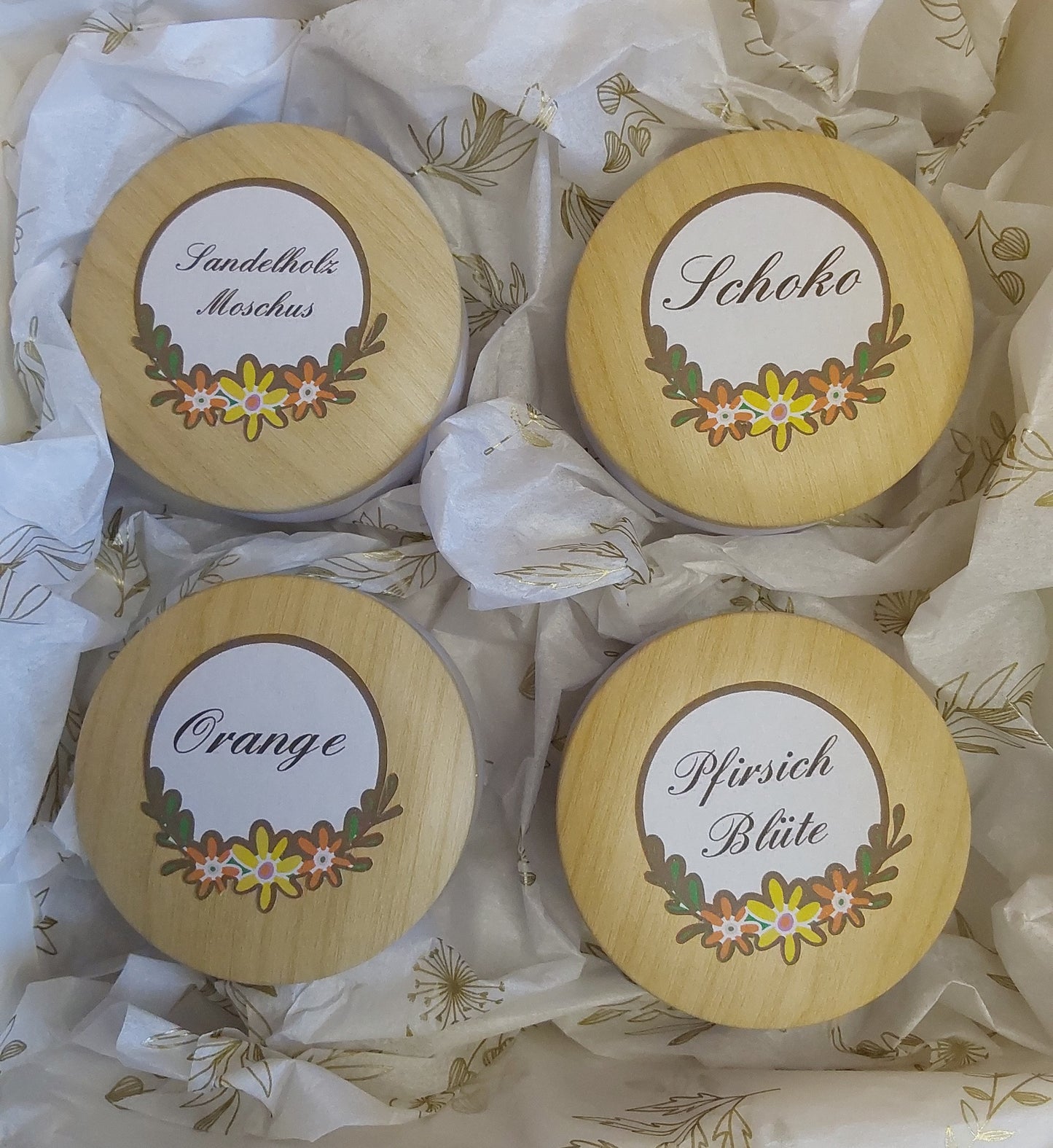 Geschenk-Box mit 4 Duftkerzen
