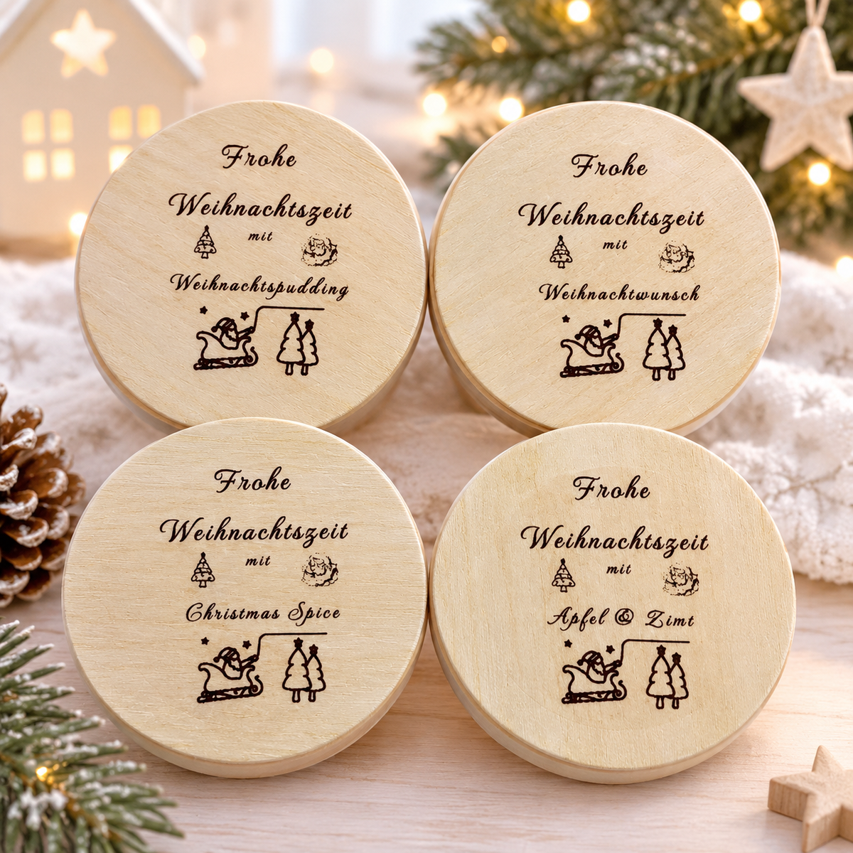 Geschenkbox mit 4 verschiedene Duftkerzen