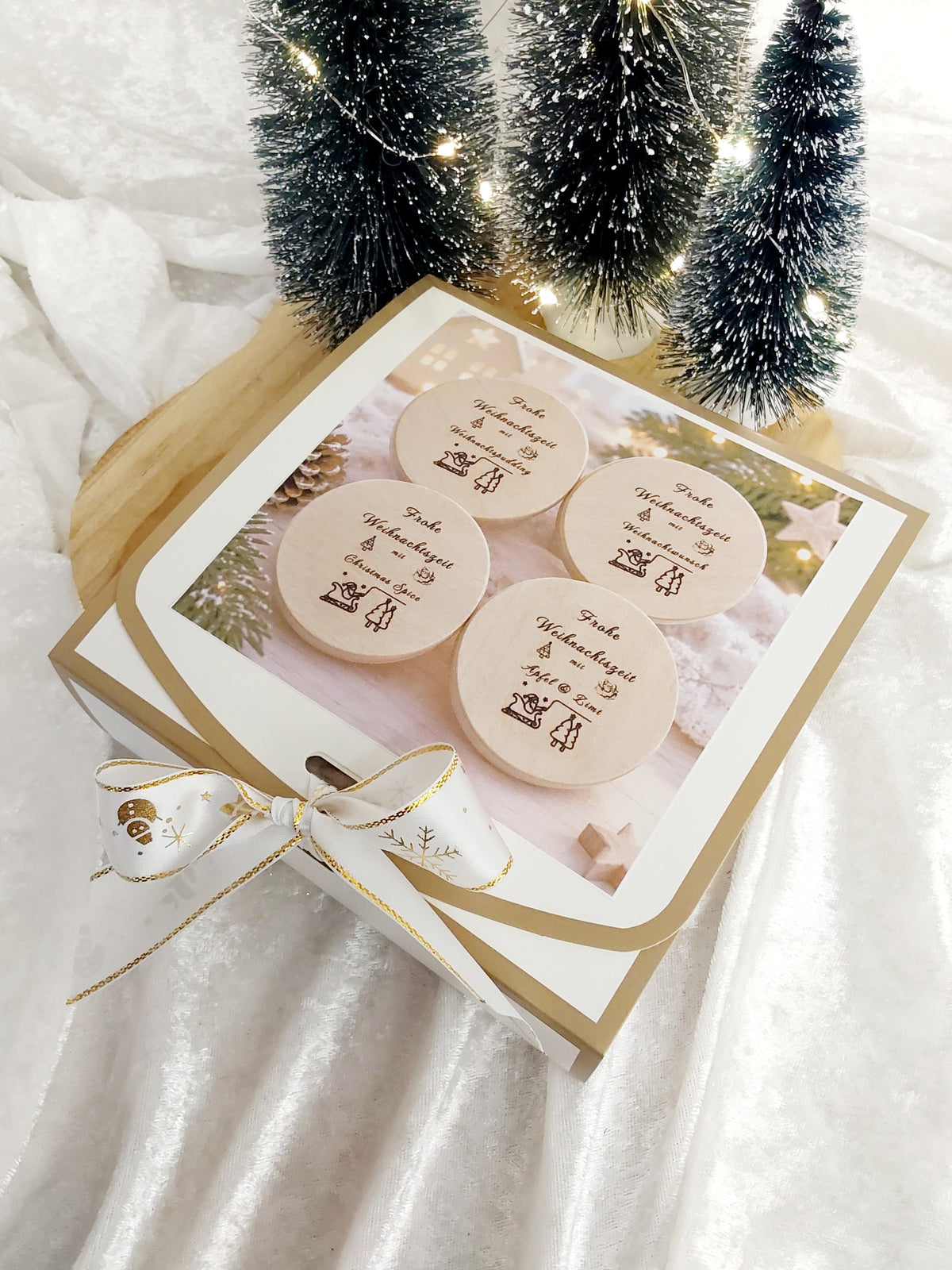 Geschenkbox mit 4 verschiedene Duftkerzen